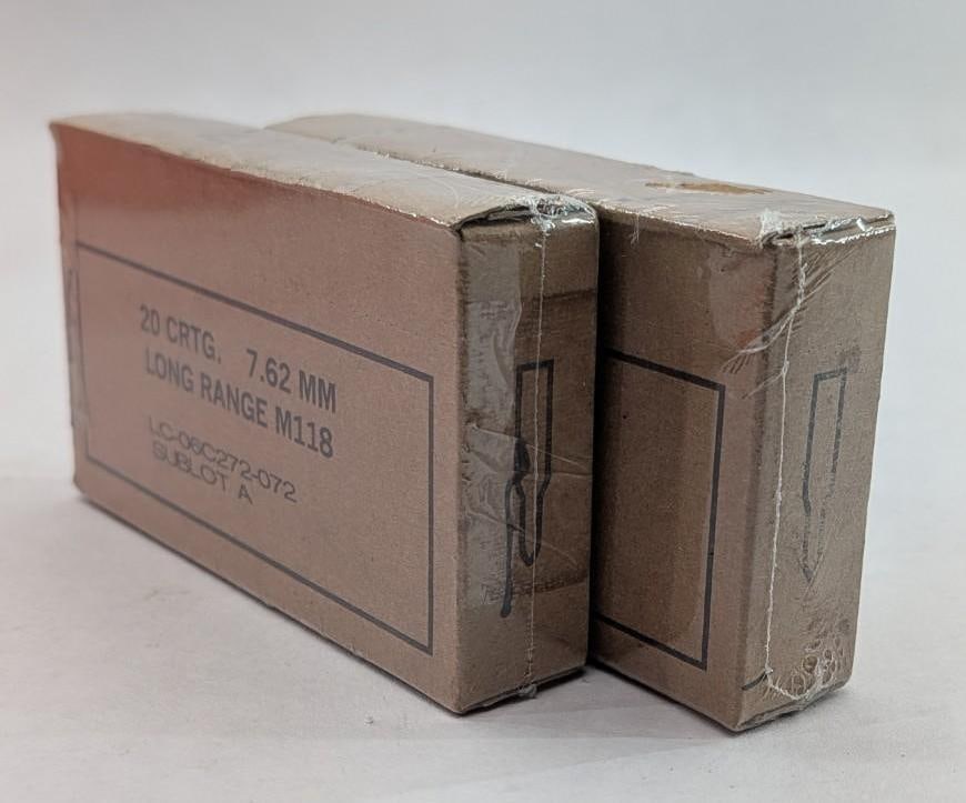 (2) Boxes of Lake City M118 7.62 NATO Cartridges - 11