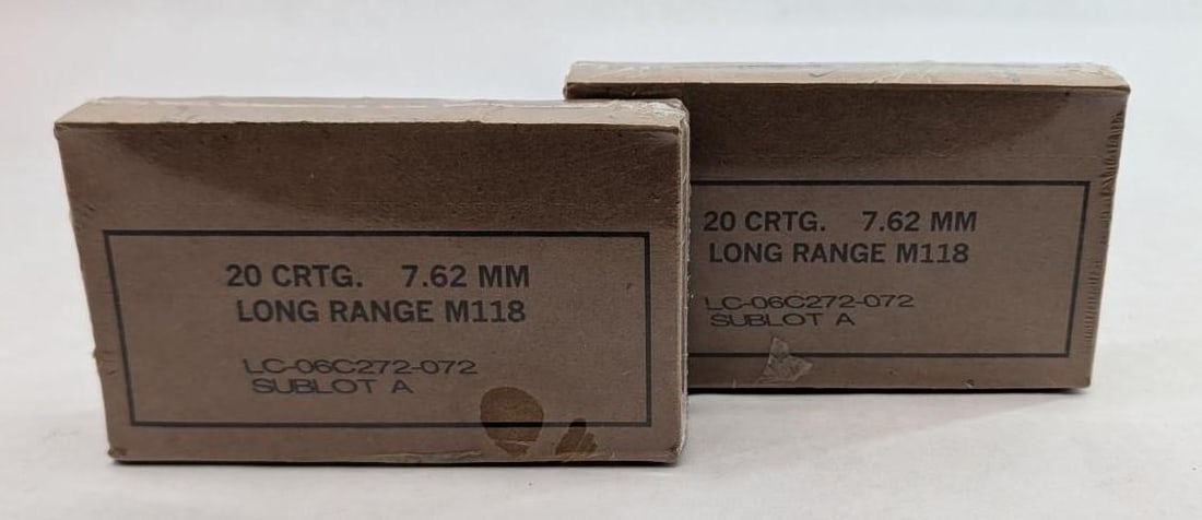 (2) Boxes of Lake City M118 7.62 NATO Cartridges - 6