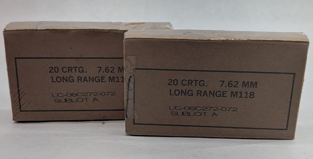 (2) Boxes of Lake City M118 7.62 NATO Cartridges - 7