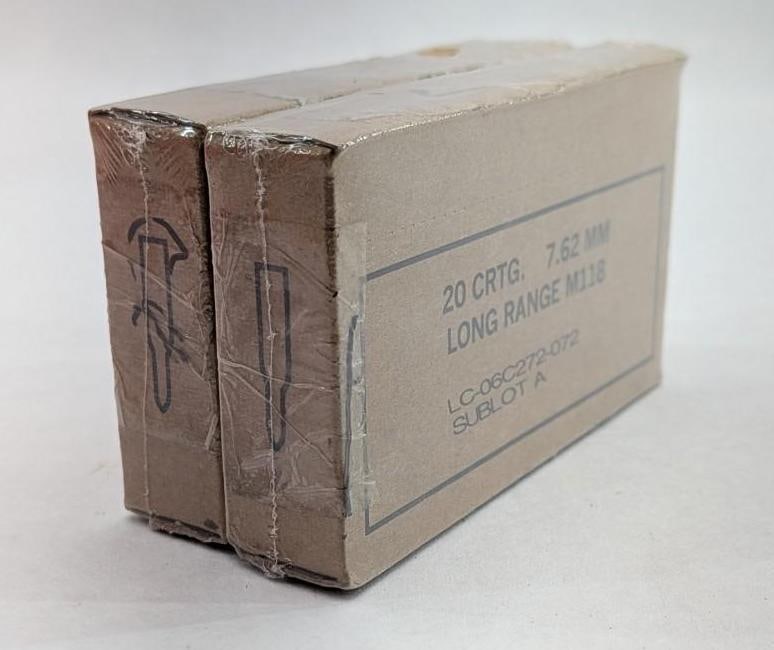 (2) Boxes of Lake City M118 7.62 NATO Cartridges - 8