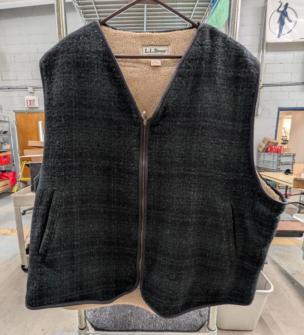L.L Bean Fleece Lined Wool Vest: size 2XL