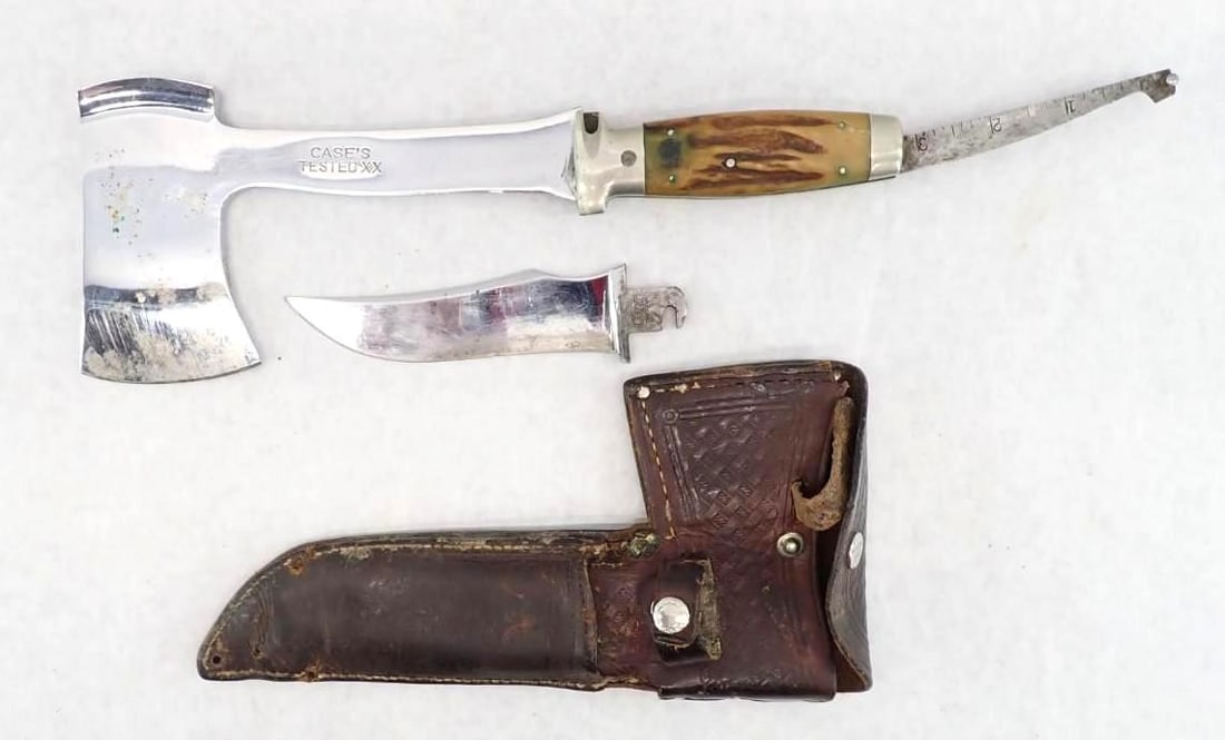 Case XX Interchangeable Knife & Hatchet Combo Set W/ Stag Handle - 4