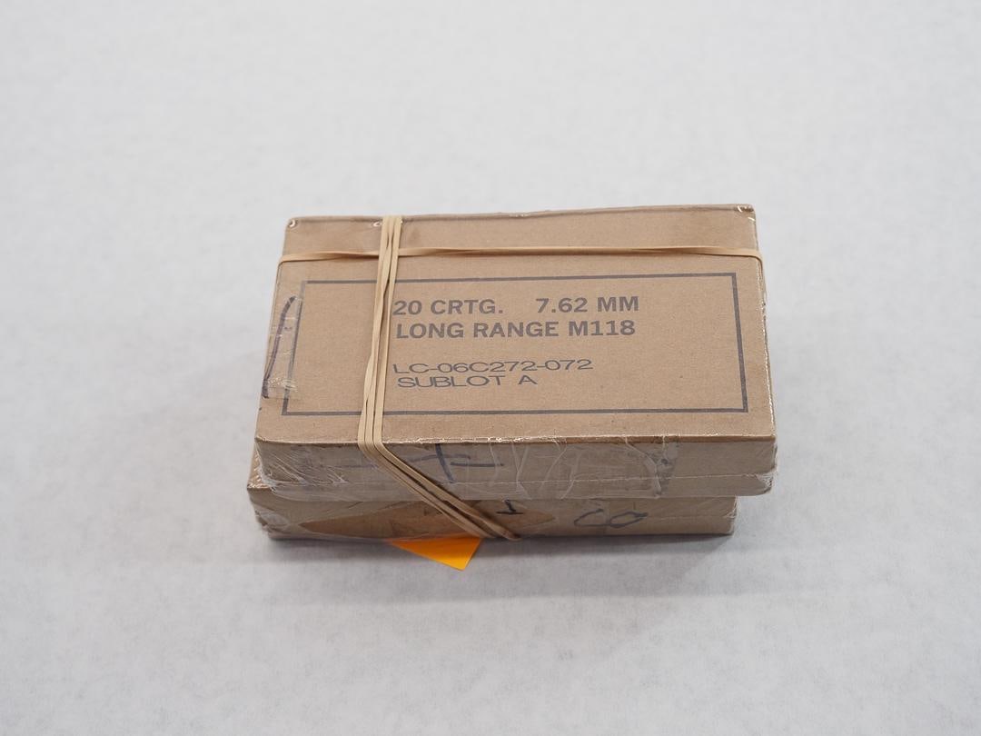 (2) Boxes of Lake City M118 7.62 NATO Cartridges: ca. 2005, sealed boxes
