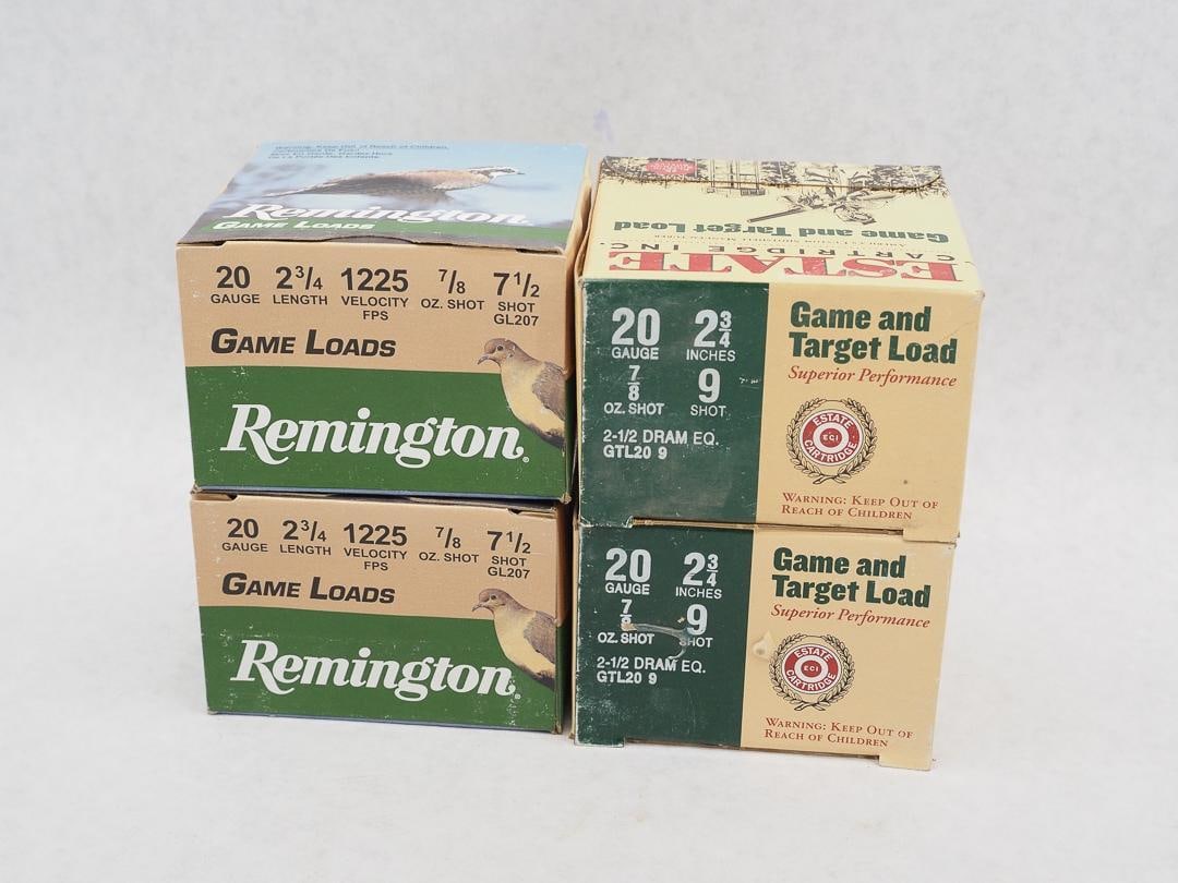 (2) Boxes of Remington 2.75" 7.5 Gameloads: also incl. (2) boces of Estate 2.75" 9 shot