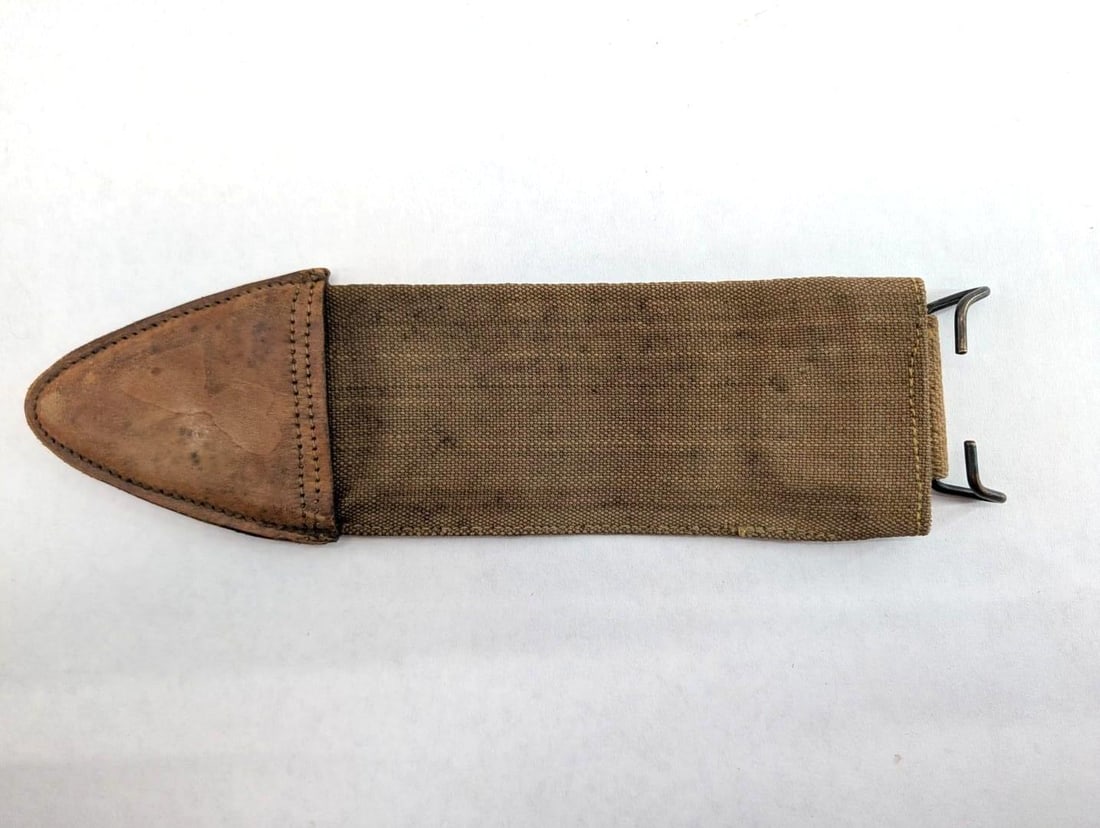 WWI U.S. 1917 Bolo Knife Canvas Scabbard: marked "Bauer Bros. 1918"