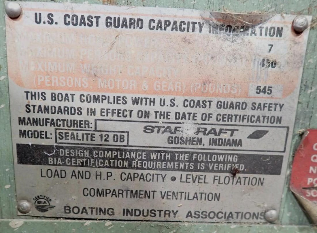 Starcraft Sealite 12OB 12' Aluminum Boat W/ Yacht Club Single Axle Trailer & 7.5 HP Evinrude - 14