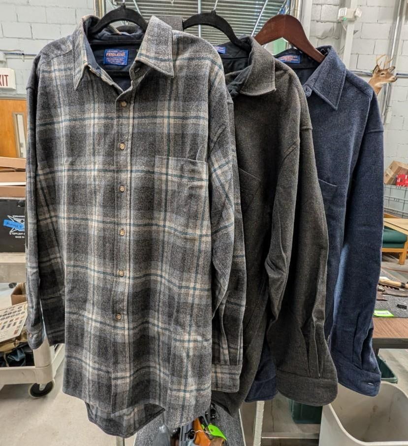 (3) Pendleton Wool Shirts: size XL