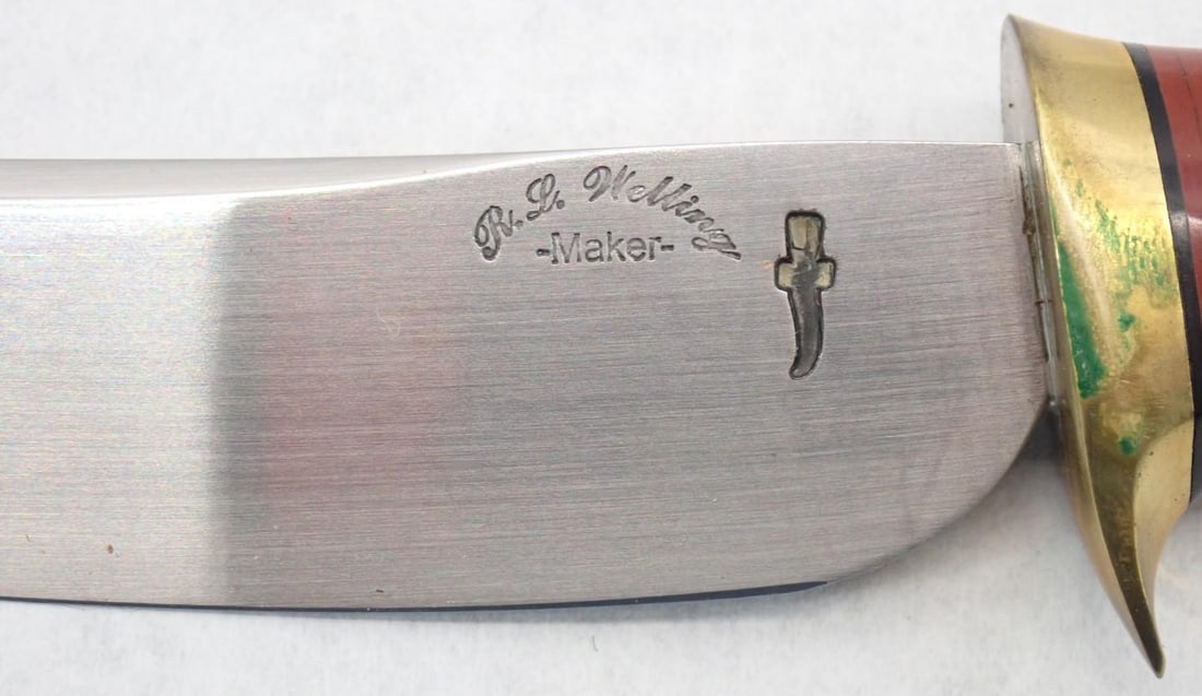 Custom Made R.L. Welling Knife & Leather Sheath - 8