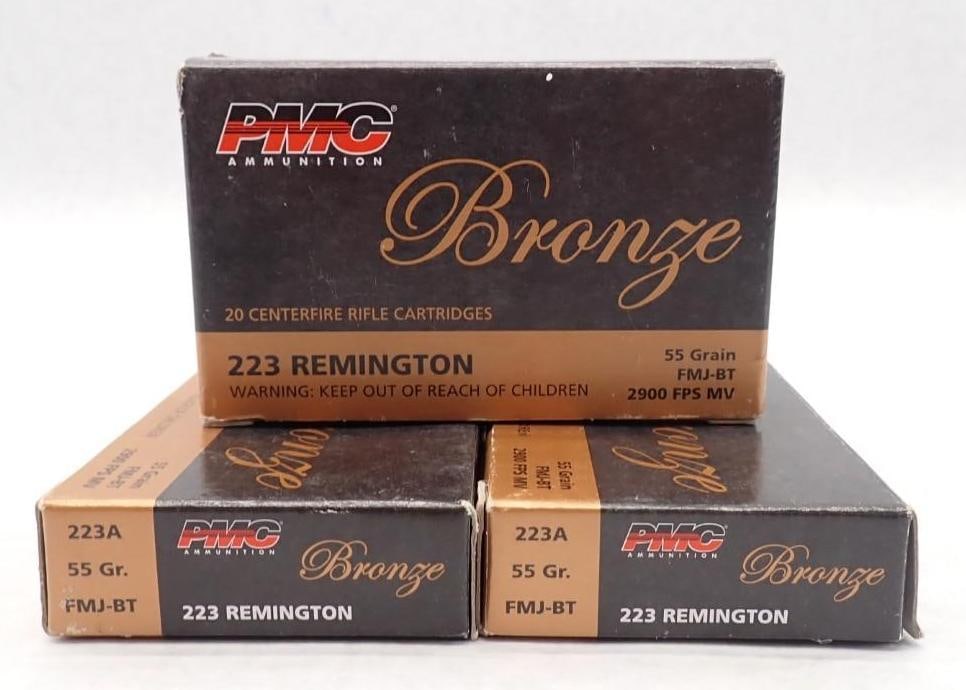 (3) Boxes of PMC 223 55 gr. FMJ: (3) Boxes of PMC 223 55 gr. FMJ