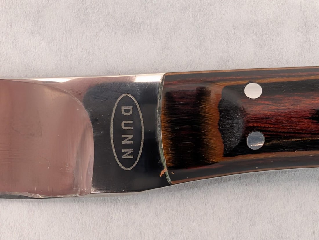 Melvin Dunn Fixed Blade Rosewood Handle Skinning Knife W/ Leather Sheath - 5