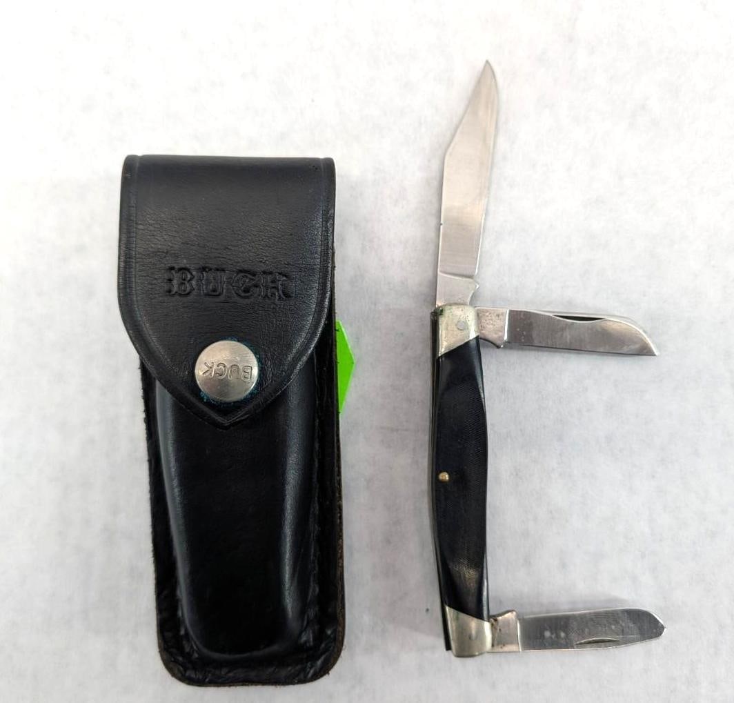 Buck #301 Folding Knife W/ Leather Case - 2