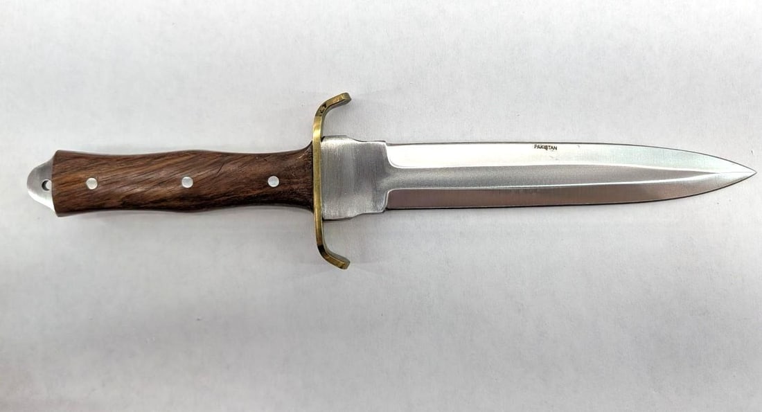 Boot Knife or Dagger: 11.75" overall length, with handmade leather sheath