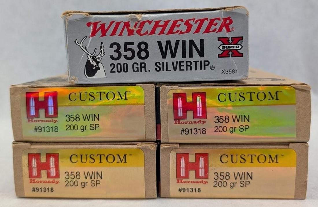 (90) .358 Winchester Cartridges: Hornady & Winchester