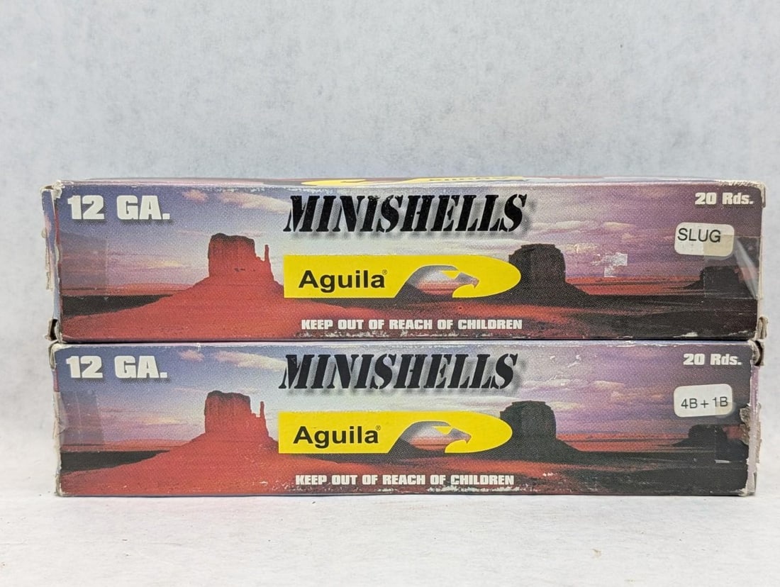 (40) 12 Gauge Mini-Shells: (20) slug rounds, (20) 4b+1b rounds