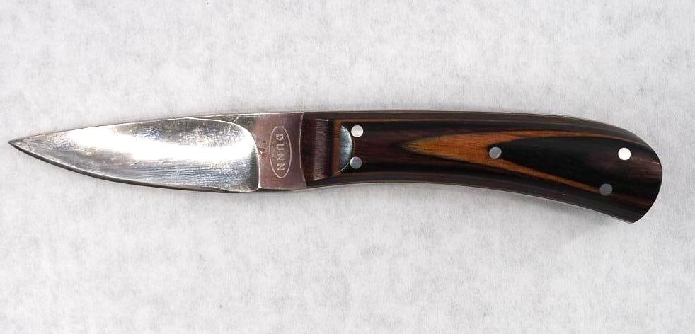 Melvin Dunn Fixed Blade Rosewood Handle Skinning Knife W/ Leather Sheath - 2