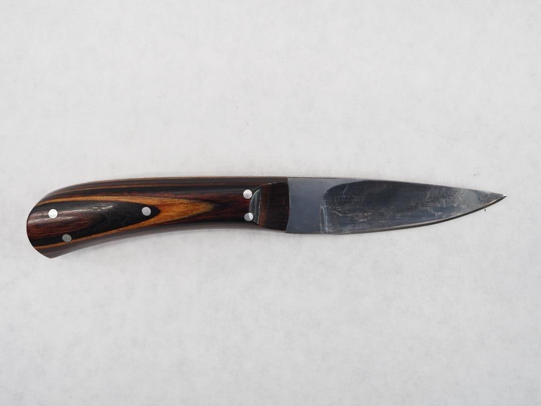 Melvin Dunn Fixed Blade Rosewood Handle Skinning Knife W/ Leather Sheath - 3