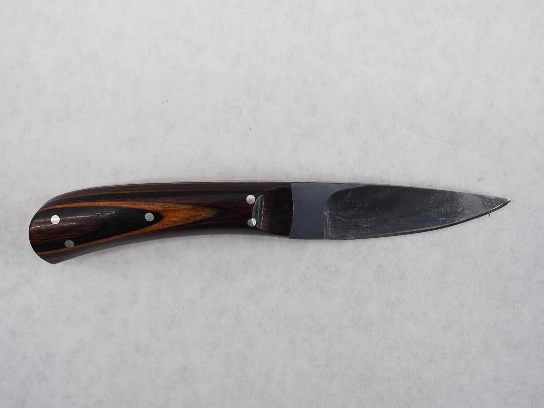 Melvin Dunn Fixed Blade Rosewood Handle Skinning Knife W/ Leather Sheath - 4