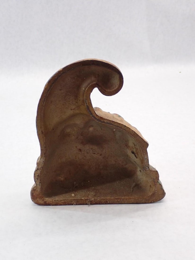 Antique Polychrome Cornucopia Cast Iron Door Stop - 4