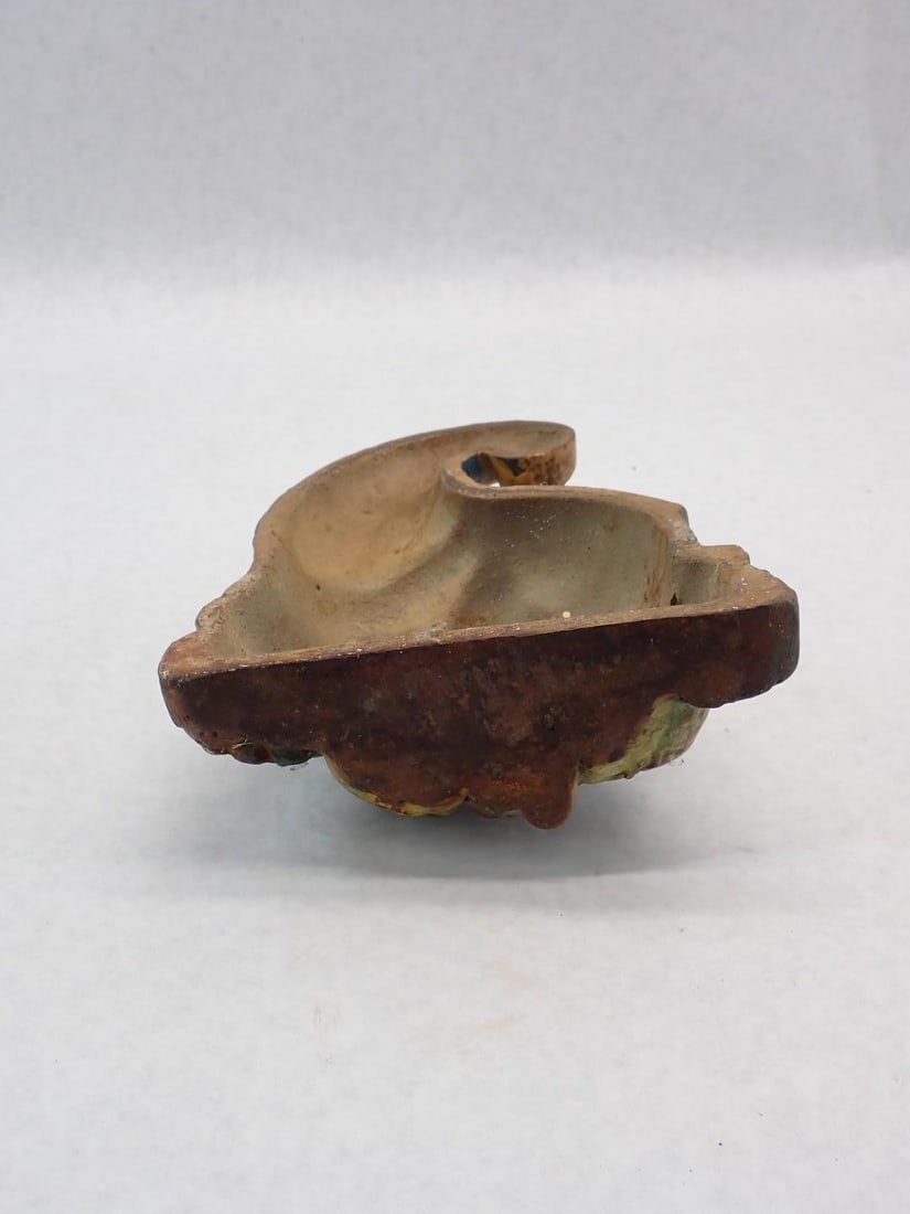 Antique Polychrome Cornucopia Cast Iron Door Stop - 5