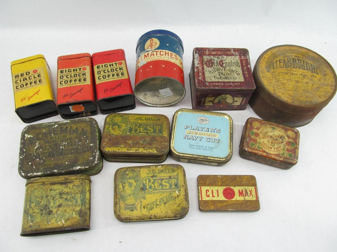 (13) Antique Tobacco & Advertising Tins - 2
