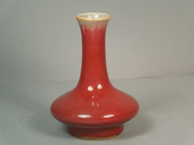 Chinese 19th century Sang De Boeuf Vase: Fine Chinese porcelain 19th century Sang De Boeuf Vase with very nice form and size. measures 4 5/8" tall. Good condition.