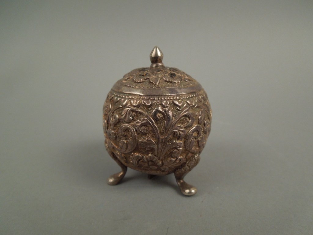 Chinese or Japanese Silver Plated Pepperette: 20th century Chinese or Japanese silver plated Pepperette; measures 2 1/4".