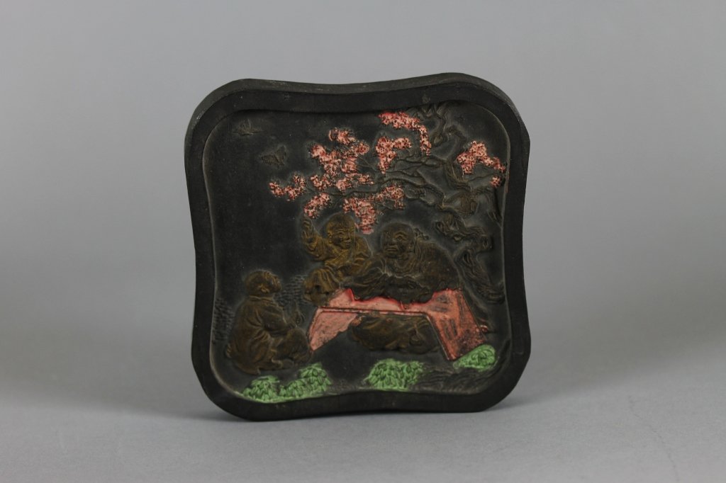 Antique Chinese Signed Writing Tablet: Antique 19thc. Chinese signed Writing tablet or ink stone, there is Chinese writing on the back and signed on the side