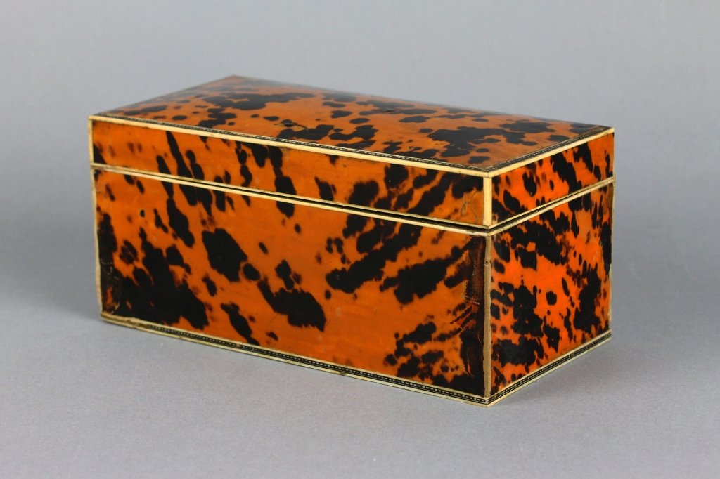 Superb 19th c. Blond Tortoiseshell and Ivory Box: Beautiful 19th century blond tortoiseshell and Ivory box with old label from the Appointment to the His Highness Maharaja of Mysore; measures (18cm x 8.5cm) 7'' x 3.25''-------------------------------