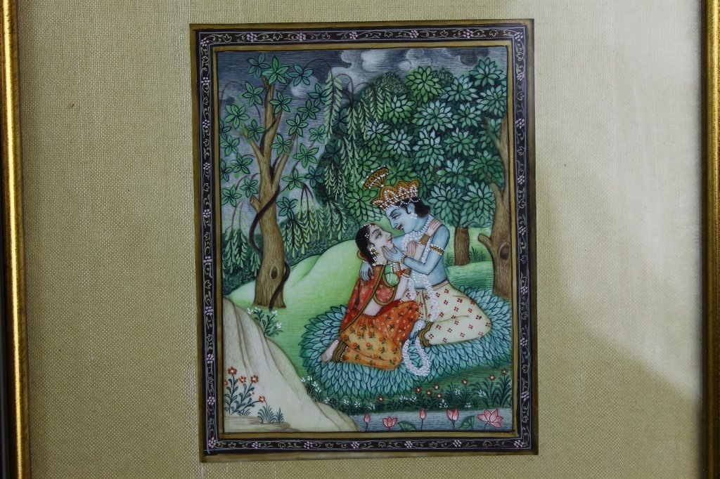 Fine Quality Persian India Painting on Ivory: Fine Quality Persian Painting on Ivory; measures 11" x 10".