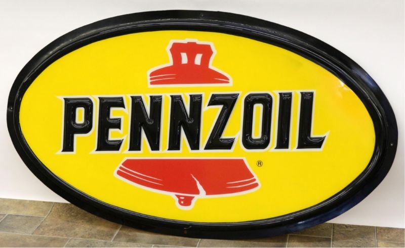 Pennzoil Oval Embossed Plastic Sign