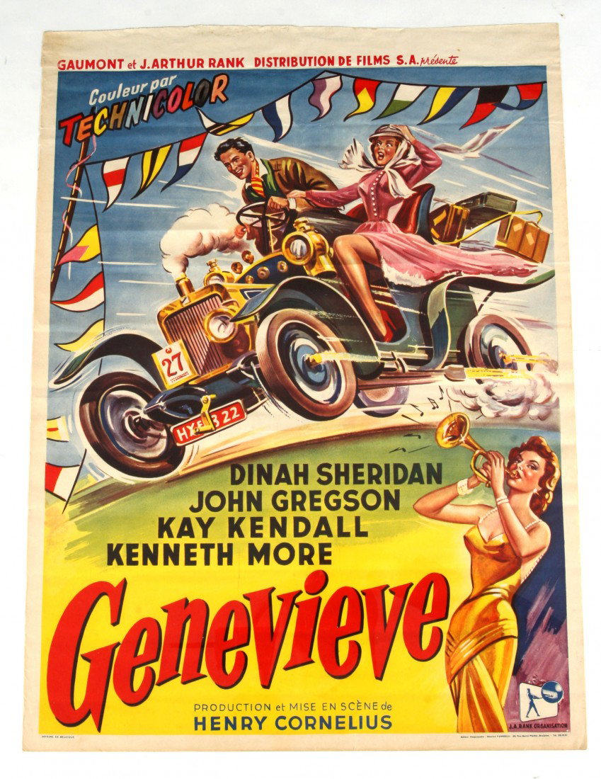 Movie Poster - "Genevieve": Movie Poster - "Genevieve" - Starring Dinah Sheridan, John Gregson, Kay Kendall and Kenneth More - 14" x 19"