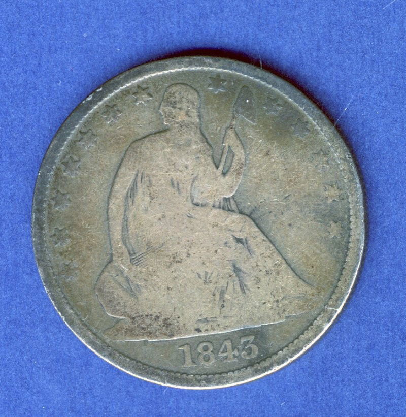 1843-O SEATED LIBERTY HALF DOLLAR GOOD CONDITION: We recently uncovered, hidden deep in the Northwest Forest in the Northwest a very rare collection of United States Half Dollars. Most like this one, has a nice original patina. 1843-O SEATED LIBERTY