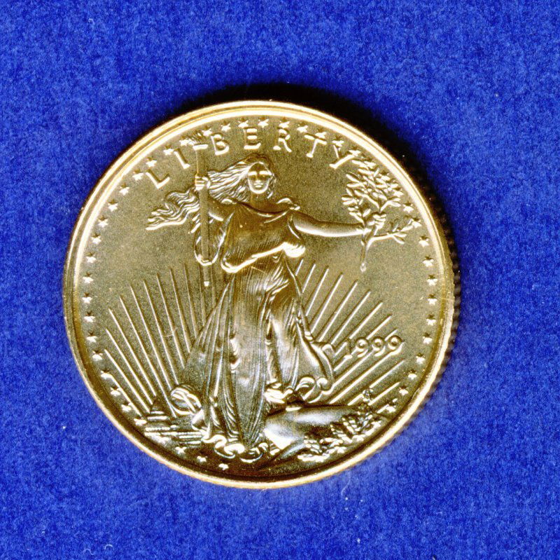 1999 $5 AMERICAN GOLD EAGLE AGE: Winner shall receive the exact coin shown here. 1999 $5 AMERICAN GOLD EAGLE AGE LFR (KVMM LFR)