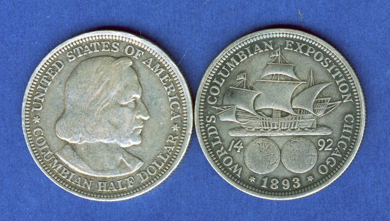 1893 WORLD'S COLUMBIAN EXPOSITION HALF DOLLAR: We recently uncovered, hidden deep in the Northwest Forest in the Northwest a very rare collection of United States Half Dollars. Most like this one, has a nice original patina. Winner shall receive (