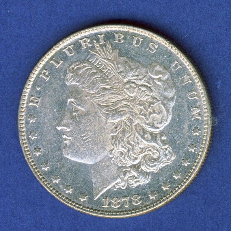 1878-P BU DEEP MIRROR PROOF LIKE DMPL MORGAN SILV: The highest offer shall receive the exact coin shown here. 1878-P BU DEEP MIRROR PROOF LIKE DMPL MORGAN SILVER DOLLAR UNIQUE PHOTOGRAPH RB (KVMM OB)