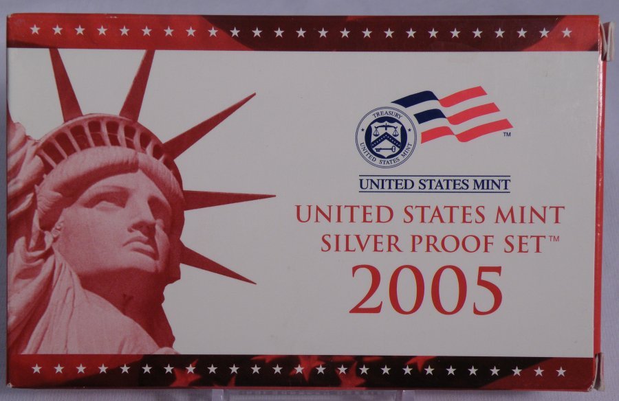 2005 US MINT SILVER PROOF SET: Your winning bids will arrive exactly as shown in picture in lot catalog. *2005 US MINT SILVER PROOF SET UR (KVMM UR) Charity: Proceeds from items in this auction marked with an asterisk (*) will be d