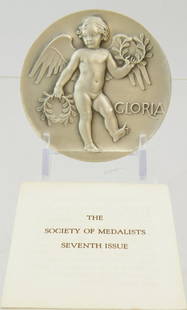 Medals #7 1933 Carl Paul Jennewein - Gloria, Fama: Established in 1930 to promote medallic arts, The Society of Medalists immediately commissioned a series of medals to be fashioned by prominent sculptors. The series provided collectors two annual