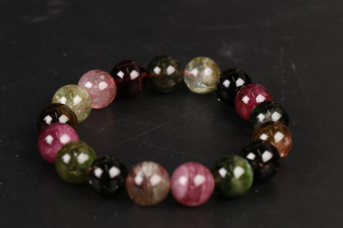 Natural Tourmaline Beaded Bracelet. (1 of 9)