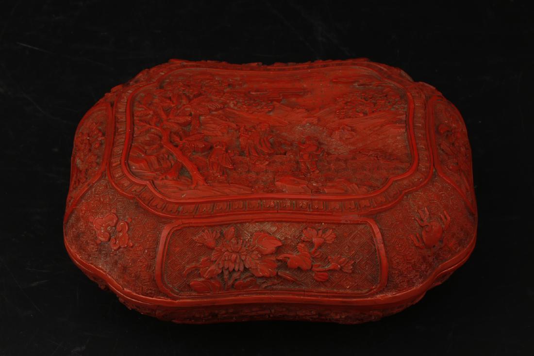 A Qing dynasty cinnabar lacquer box (1 of 15)