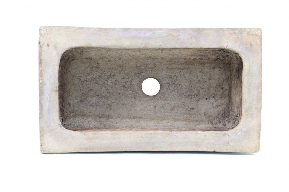 036: Green -glazed rectangular pot - 3