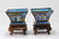 A PAIR OF ENAMEL SQUARE BOWLS WITH FIGURES - 2