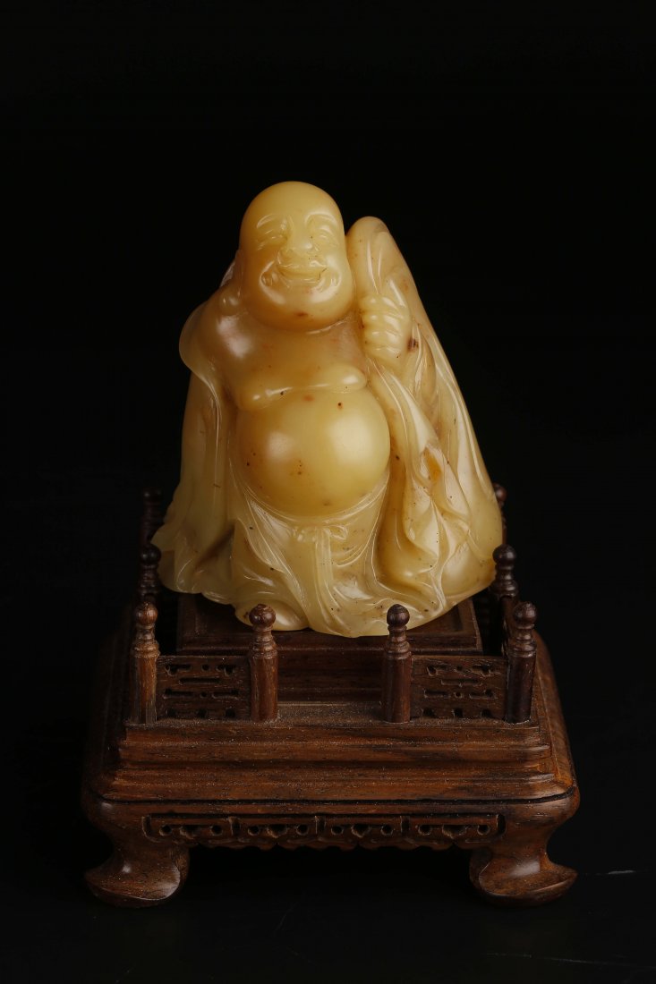 A Shoushan Stone Carved Buddha Display. (1 of 10)