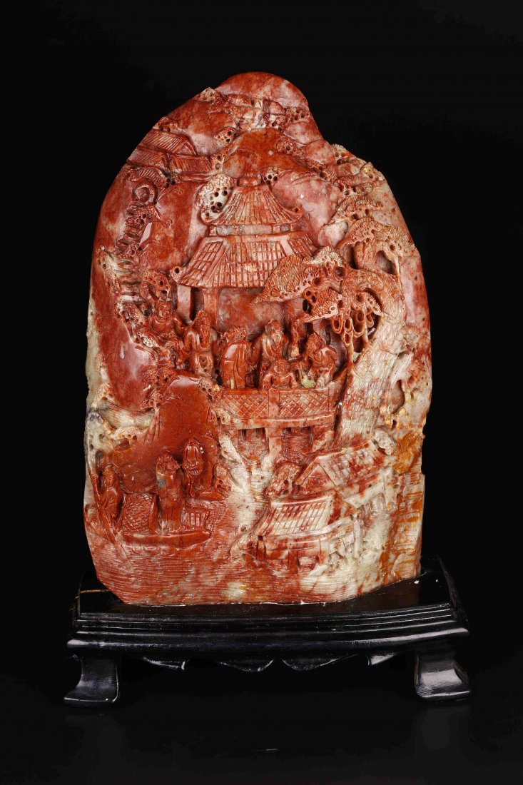 A Carved Natural Shoushan Stone Decorative Piece. (1 of 10)