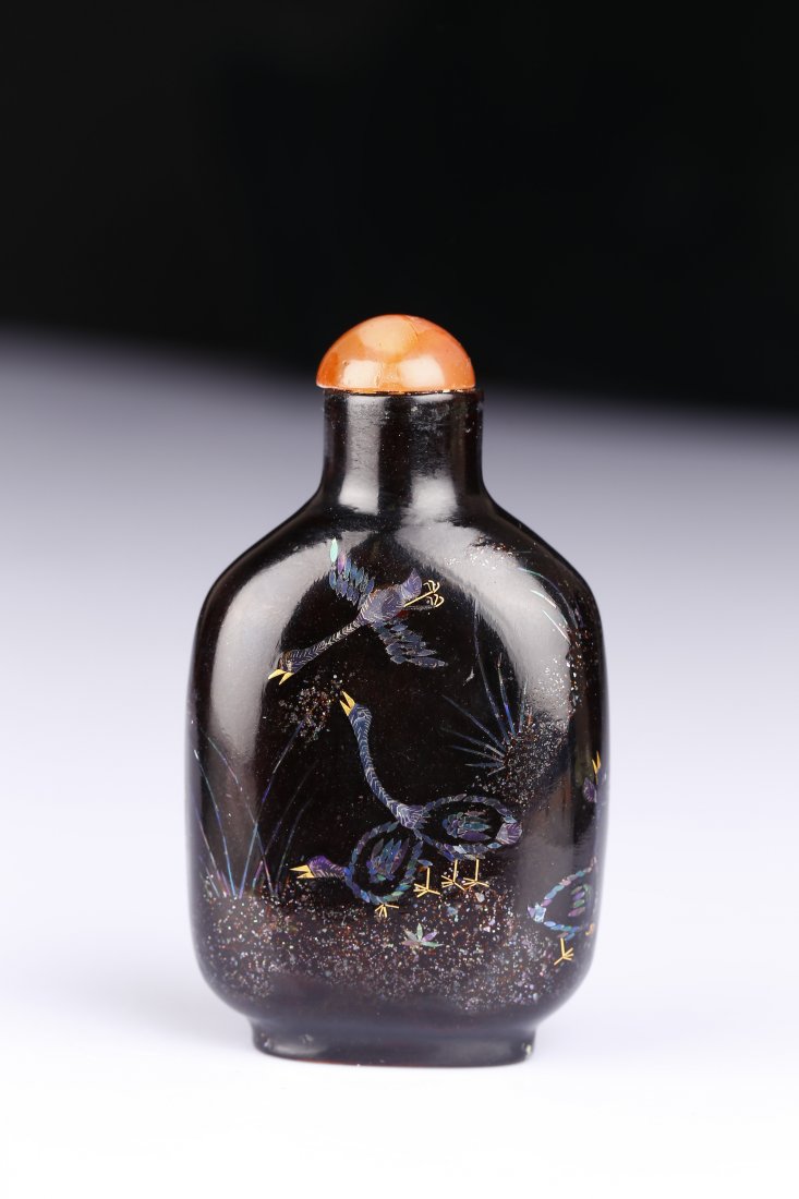A Mother Of Pearl Inlayed Snuff Bottle Marked. (1 of 10)