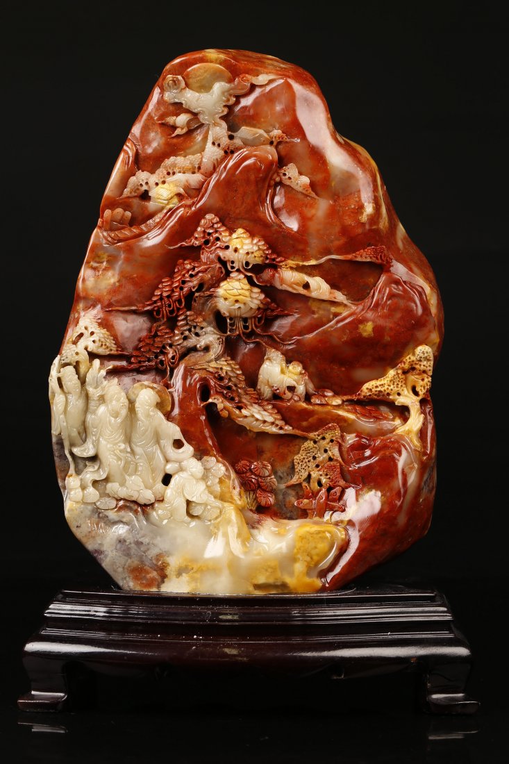 A Shou Shan Stone Carved Display (1 of 10)