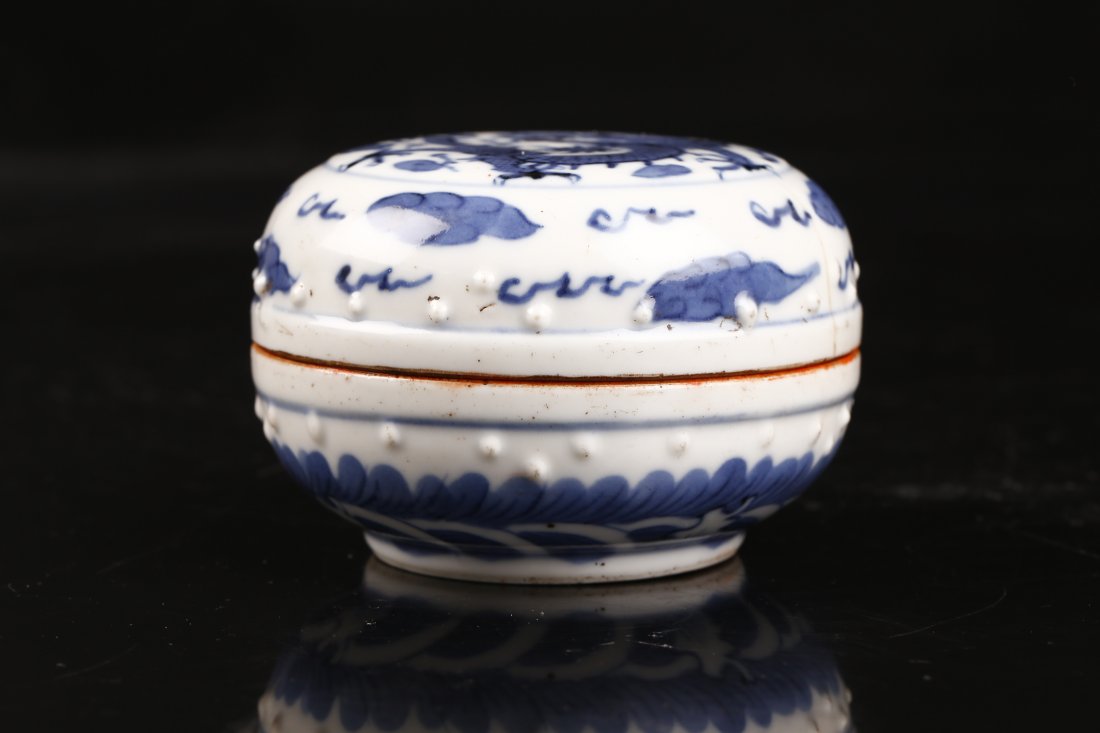 Blue and White Porcelain Ink Case. (1 of 10)
