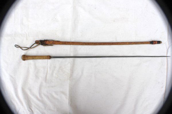 Edged Weapons: Dagger Sword/Quirt braided leather, in very good condition with some wear to leather