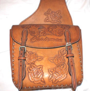 Cowboy Gear: Vintage Leather Saddlebag, superb condition-probably never on a horse-marked "Chairman"