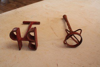 Western Collectible: Lot of two Branding Irons. One is B P and the other is "O"