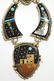 Navajo Multi-Stone Night Sky Pueblo Inlay Sterling Silv - 2